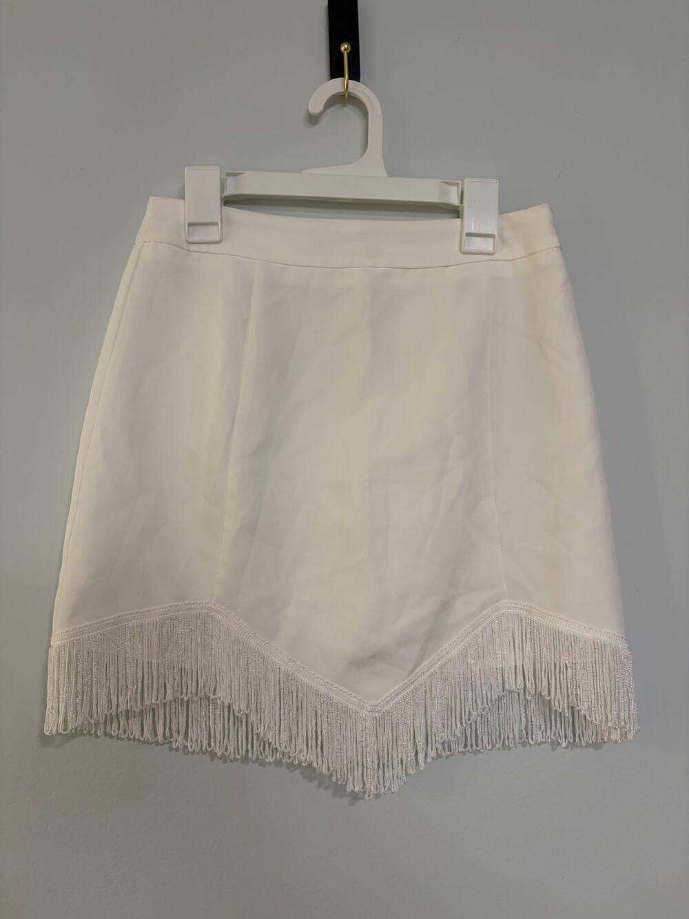 Altar'd State White Fringe Mini Skirt Small Western Cowgirl Festival